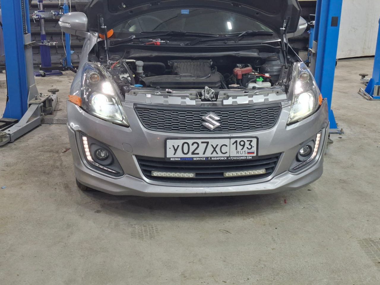 Замена головного света Suzuki Swift на Bi-LED линзы Aozoom K8